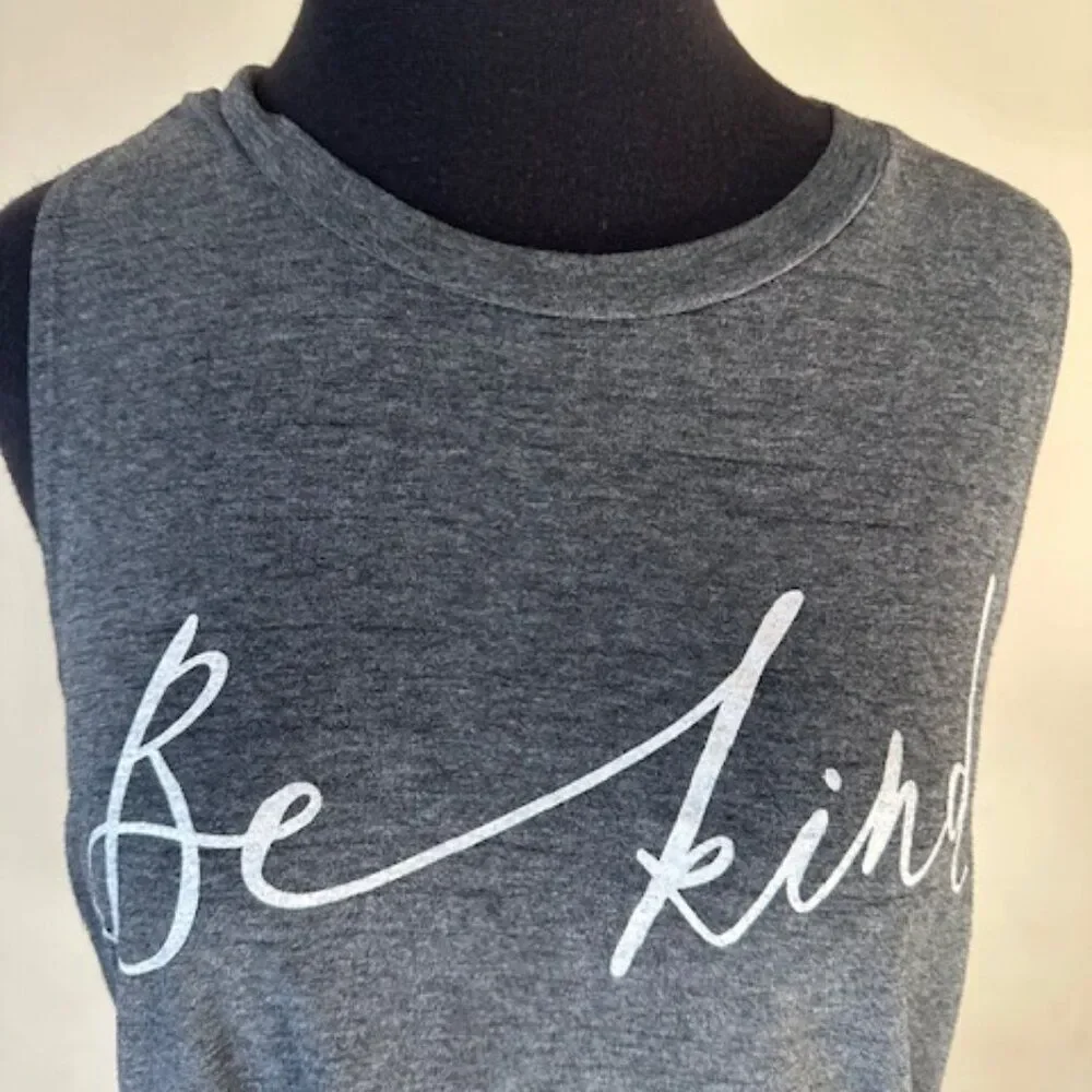 Zutter "Be Kind" Charcoal Tank Top   8509 - Picture 4 of 6